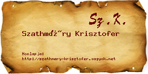 Szathmáry Krisztofer névjegykártya